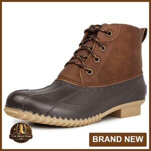 Women's Duck Boots Waterproof Mid-Calf Winter Boots 0.5 Inch Heel